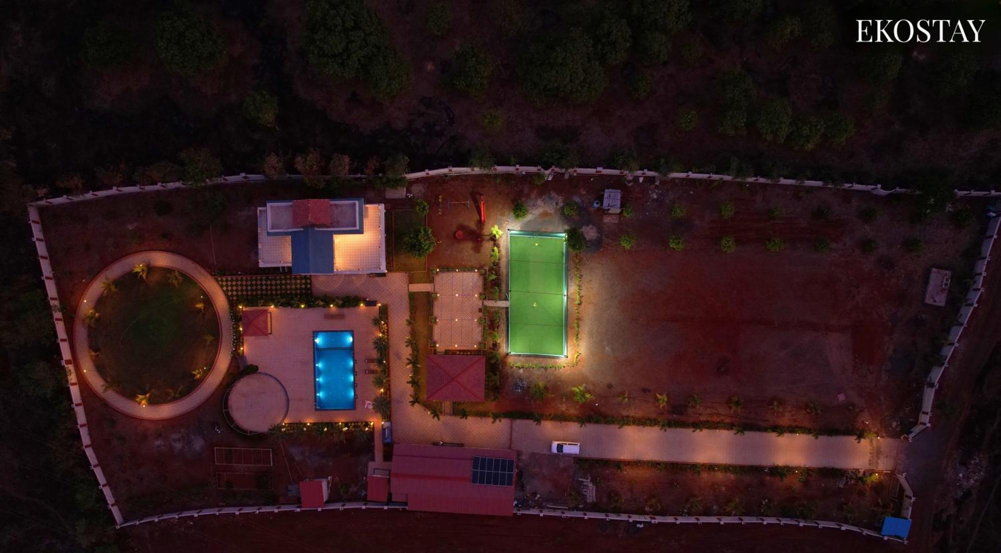 Ekostay Gold Palm Estate I Cricket Turf I Rain Dance I 2 Acre Property 카르자트 외부 사진